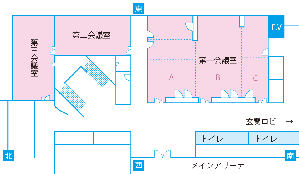 おおきにアリーナ舞洲：会議室全体マップ