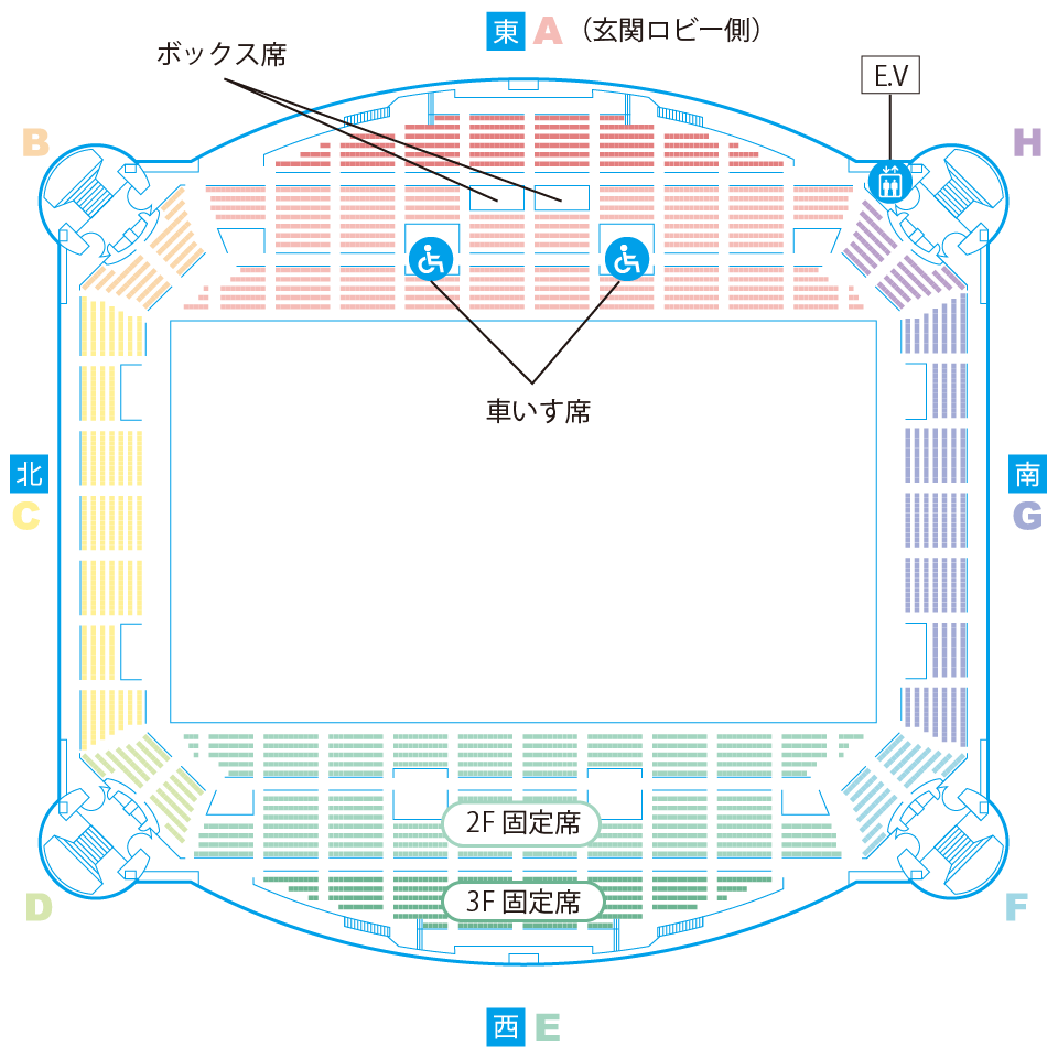 おおきにアリーナ舞洲：メインアリーナ座席表